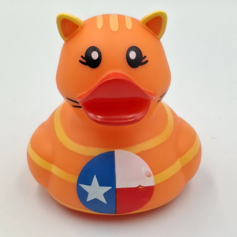 Lot of 4 Rubber Ducks Texas Cowboy Orange Tabby Cat Beetlejuice Jeep‎ Ducking